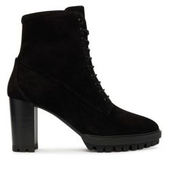 Botki HÖGL. Czarne botki damskie HÖGL, bez obcasa, na słupku, bez zapięcia. Za 899.99 zł.