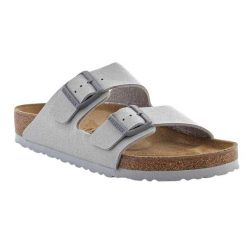 Sandały Męskie Skóra Arizona. Szare sandały męskie Birkenstock, z materiału, z okrągłym noskiem, bez zapięcia. Za 550.99 zł.