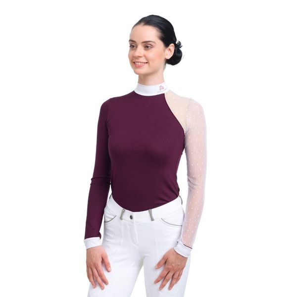 Koszulka jeździecka damska Modern Dame. Czerwone t-shirty i topy dla dziewczynek CAVALLIERA, bez wzorów, z koronki, bez ramiączek. Za 352.00 zł.