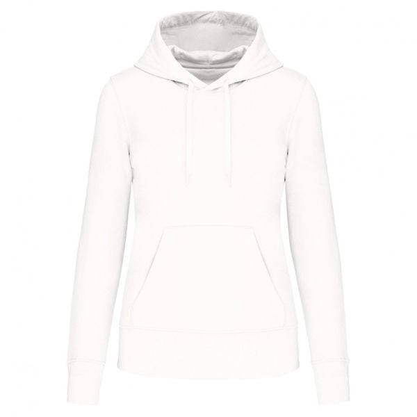 Damska ekologiczna bluza z kapturem Kariban. Białe bluzy damskie KARIBAN, xl, bez wzorów, z bawełny, z kapturem. Za 184.00 zł.