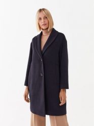 Peserico Easy Płaszcz wełniany M20095 04309 Granatowy Regular Fit. Niebieskie płaszcze damskie Peserico Easy, na zimę, m, bez wzorów, z wełny, bez kaptura. Za 3,869.00 zł.