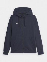 4F Bluza dresowa rozpinana z kapturem męska - granatowa XL. Niebieskie bluzy męskie 4f, m, bez wzorów, z bawełny, z kapturem. Za 189.99 zł.