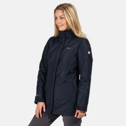 Kurtka Ocieplana Damska Blanchet II Przeciwdeszczowa. Szare kurtki damskie Regatta, xs, bez wzorów, z materiału, z kapturem. Za 135.99 zł.