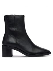 Calvin Klein Botki Block Heel Ank Boot Lth HW0HW03220 Czarny. Czarne botki damskie Calvin Klein, ze skóry, bez obcasa, na słupku, bez zapięcia. Za 799.99 zł.