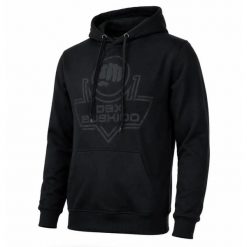 Czarna bluza z kapturem męska Black on Black DBX Bushido. Czarne bluzy męskie DBX BUSHIDO, m, bez wzorów, z bawełny, z kapturem. Za 129.99 zł.