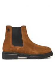 Tommy Hilfiger Sztyblety Casual Cleated Suede Chelsea FM0FM05037 Brązowy. Brązowe botki męskie Tommy Hilfiger, bez wzorów, ze skóry, casualowe, bez zapięcia. Za 719.99 zł.
