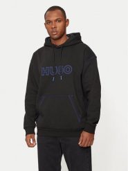Hugo Bluza Nitlogohood 50521697 Czarny Regular Fit. Czarne bluzy męskie Hugo, l, bez wzorów, z bawełny, bez kaptura. Za 289.99 zł.