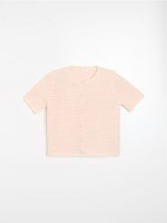 Kardigan z ozdobnymi guzikami - różowy. Czerwone kardigany damskie Sinsay, l, bez wzorów. Za 59.99 zł.