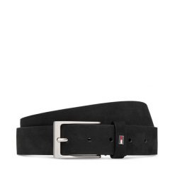 Pasek Tommy Hilfiger. Czarne paski damskie Tommy Hilfiger, bez wzorów, z nubiku. Za 249.99 zł.