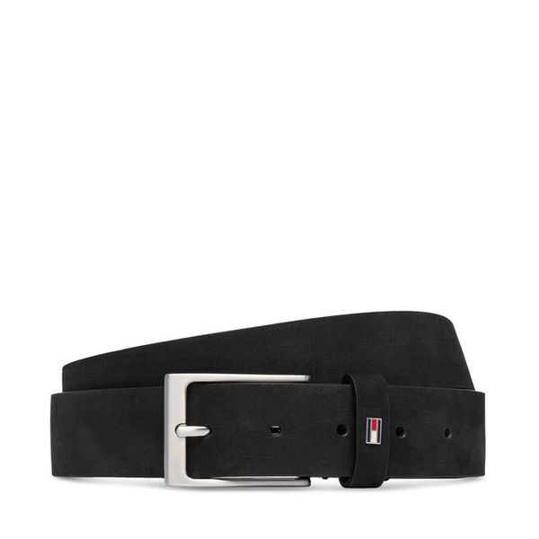 Pasek Tommy Hilfiger. Czarne paski damskie Tommy Hilfiger, bez wzorów, z nubiku. Za 249.99 zł.