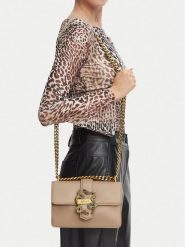 Just Cavalli Torebka Iconic Snakes 81RA4BAF ZSA89 Beżowy. Brązowe torebki do ręki damskie Just Cavalli, bez wzorów, ze skóry, bez dodatków. Za 819.99 zł.