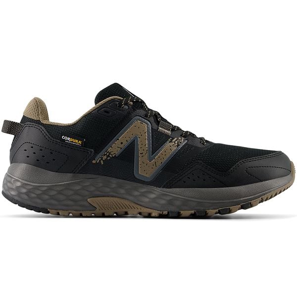 Buty męskie New Balance MT410OK8 – czarne. Czarne buty sportowe męskie New Balance, z materiału, bez zapięcia, do biegania. Za 199.99 zł.