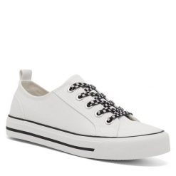 Trampki DeeZee. Białe półbuty dziewczęce DeeZee, bez wzorów, bez zapięcia. Za 79.99 zł.