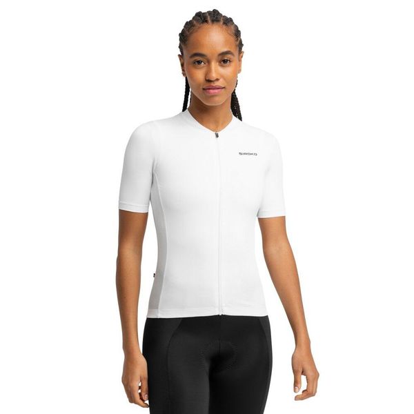 Damska koszulka rowerowa z krótkim rękawem Kolarstwo Siroko Core Sonora. Białe koszulki sportowe damskie SIROKO, bez wzorów, rowerowe. Za 75.00 zł.