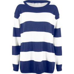 Sweter w paski bonprix kobaltowo-biały w paski. Swetry damskie marki bonprix. Za 74.99 zł.