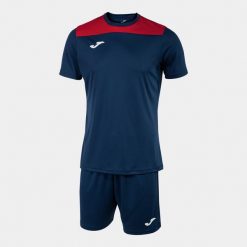 Zestaw koszulka i spodenki Joma Phoenix II. Czerwone szorty dla chłopców Joma, bez wzorów, z tkaniny, sportowe. Za 94.63 zł.