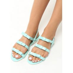 Miętowe Sandały Little Rock. Zielone sandały damskie Born2be, z lakierowanej skóry. Za 29.99 zł.