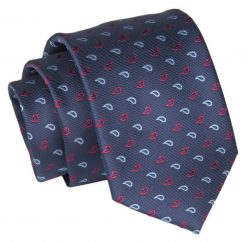 Krawat - ALTIES - Granatow w Łezki. Niebieskie krawaty i muchy Alties, bez wzorów, z tkaniny, eleganckie. Za 49.00 zł.