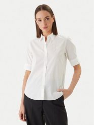 HUGO Koszula 50540156 Biały Regular Fit. Białe bluzki damskie Hugo, bez wzorów, z bawełny, bez kołnierzyka, bez ramiączek. Za 379.99 zł.