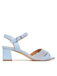 Lasocki Sandały SWILK WYL3454-1Z Niebieski. Niebieskie sandały damskie Lasocki, bez wzorów, ze skóry, bez obcasa, na słupku, bez zapięcia. Za 229.99 zł.