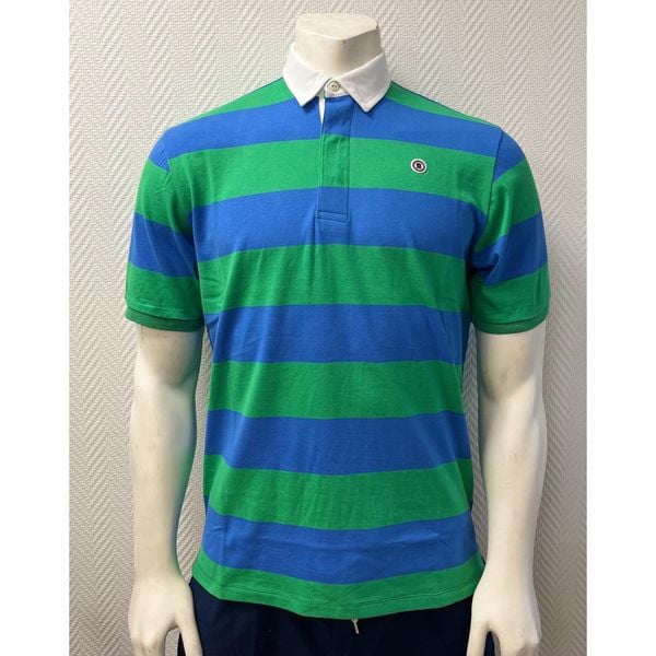 Koszulka polo w paski Serge Blanco. Niebieskie koszulki polo męskie SERGE BLANCO, m, bez wzorów, bez kołnierzyka, bez ramiączek. W wyprzedaży za 299.00 zł.