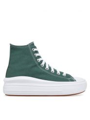 Converse Trampki Chuck Taylor All Star Move Platform A10664C Zielony. Zielone trampki i tenisówki damskie Converse, bez wzorów, z materiału, retro, bez zapięcia. Za 269.99 zł.