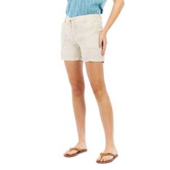 Szorty - sport - damskie - Protest Casual Short - lniane, białe. Białe szorty sportowe damskie Protest, na lato, s, bez wzorów, ze lnu, casualowe, z obniżonym stanem. Za 290.00 zł.