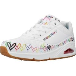 Buty SKECHERS 177917S UNO Biały. Białe obuwie sportowe damskie Skechers, bez wzorów, ze skóry ekologicznej. Za 490.00 zł.