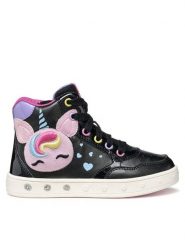Geox Sneakersy J Skylin J568WD 0NFKN C9240 D Czarny. Czarne buty sportowe dziewczęce Geox, bez wzorów, ze skóry, bez zapięcia. Za 269.99 zł.