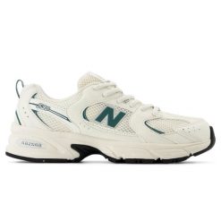 NEW BALANCE 530 GR530CH Sneakersy damskie. Białe obuwie sportowe damskie New Balance, bez wzorów, ze skóry, do biegania. Za 349.99 zł.
