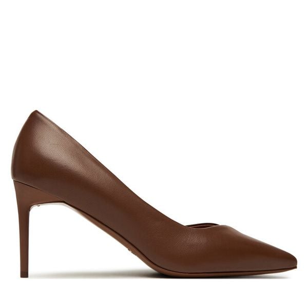 Szpilki Max Mara. Brązowe szpilki damskie Max Mara, bez wzorów, bez obcasa, bez zapięcia. Za 1,442.99 zł.
