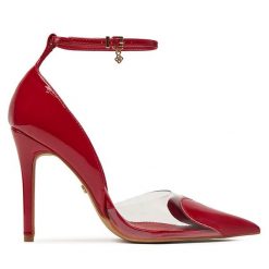 Szpilki DeeZee. Czerwone szpilki damskie DeeZee, bez wzorów, bez obcasa, bez zapięcia. Za 159.99 zł.