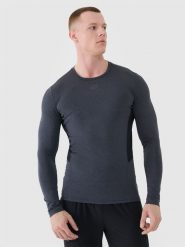 4F Longsleeve treningowy szybkoschnący męski - szary M. Szare koszulki sportowe męskie 4f, m, bez wzorów, z dzianiny, klasyczne, bez kołnierzyka. Za 129.99 zł.