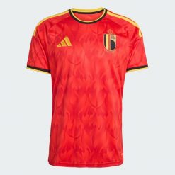 Koszulka domowa Belgia 26. Czerwone koszulki sportowe męskie Adidas, xl, bez wzorów, z materiału, bez kołnierzyka, bez ramiączek, do piłki nożnej, climacool (adidas). Za 439.00 zł.