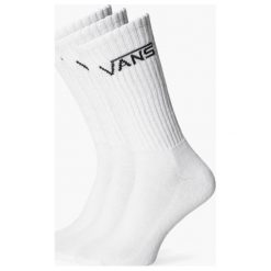 Vans Skarpety Classic Crew (6.5-9, 3Pk) , biały, rozmiar ONE SIZE. Białe skarpety damskie Vans, bez wzorów, z bawełny. W wyprzedaży za 49.99 zł.