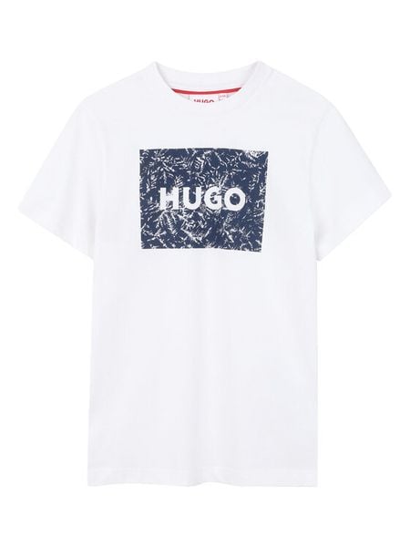 HUGO T-Shirt G01020 S Biały Regular Fit. Białe t-shirty dla chłopców Hugo, bez wzorów, z bawełny, bez ramiączek. Za 169.99 zł.