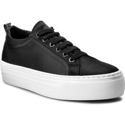 Sneakersy BRONX - 66045-AB BX 425 Black 01. Czarne półbuty damskie Bronx, bez wzorów, z materiału, bez obcasa, na koturnie, bez zapięcia. W wyprzedaży za 149.00 zł.