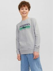 Jack & Jones Junior Bluza 12235502 Szary Standard Fit. Szare bluzy dla chłopców Jack & Jones Junior, bez wzorów, z bawełny, bez ramiączek, bez kaptura. Za 109.99 zł.