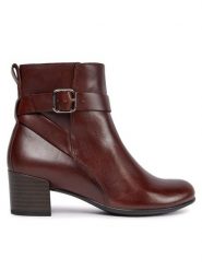 ECCO Botki Dress Classic 35 20991301667 Brązowy. Brązowe botki damskie ecco, ze skóry, bez obcasa, na słupku, bez zapięcia. Za 739.99 zł.