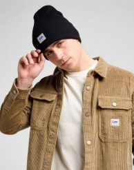 MESKA CZAPKA ZIMOWA LEE WORKWEAR BEANIE BLACK 112372692. Czarne czapki i kapelusze męskie Lee, na zimę, bez wzorów. Za 89.99 zł.