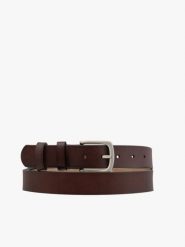 Ciemnobrązowy pasek męski ze skóry licowej. Brązowe paski damskie Ryłko, bez wzorów, ze skóry, eleganckie. Za 129.99 zł.