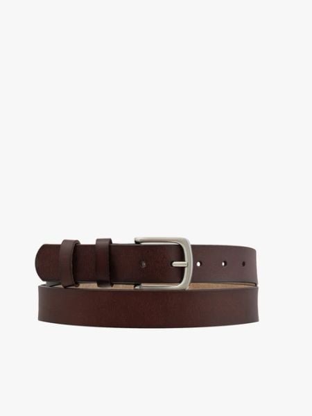Ciemnobrązowy pasek męski ze skóry licowej. Brązowe paski damskie Ryłko, bez wzorów, ze skóry, eleganckie. Za 129.99 zł.