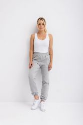 SPODNIE CELINE SZARY MELANŻ M - Flawless. Szare spodnie dresowe damskie Flawless, m, bez wzorów, z bawełny. Za 300.00 zł.