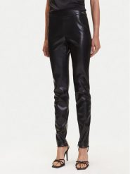 Guess Spodnie z imitacji skóry New Prescilla Regular W4BB18 WGIK0 Czarny Slim Fit. Czarne spodnie materiałowe damskie Guess, s, z aplikacjami, ze skóry. Za 394.99 zł.