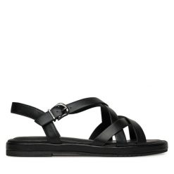 Sandały Tamaris. Czarne sandały damskie Tamaris, bez wzorów, bez obcasa, na płaskiej podeszwie, bez zapięcia. Za 159.99 zł.