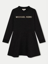 MICHAEL KORS KIDS Sukienka codzienna R30166 D Czarny Regular Fit. Czarne sukienki dla dziewczynek MICHAEL KORS KIDS, bez wzorów, z bawełny, bez ramiączek. Za 419.99 zł.