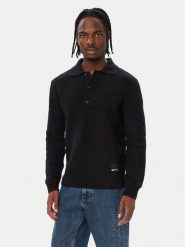 Karl Lagerfeld Jeans Polo B4M18065 Czarny Regular Fit. Czarne koszulki polo męskie Karl Lagerfeld Jeans, m, bez wzorów, z jeansu, bez ramiączek. Za 649.99 zł.