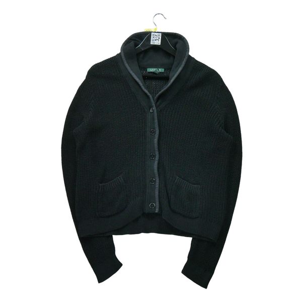 Second life - Damski czarny sweter rozpinany - Stan dobry. Czarne kardigany damskie Ralph Lauren, s, bez wzorów, eleganckie, bez kołnierzyka, bez ramiączek, bez kaptura. Za 51.08 zł.
