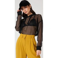 Rut&Circle Siateczkowa bluza oversize z kapturem - Black. Czarne bluzy damskie Rut&Circle, z poliesteru. Za 121.95 zł.