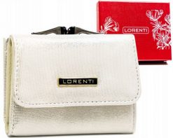 Portfel damski Lorenti 55287-GZ srebrny. Szare portfele damskie LORENTI, bez wzorów, ze skóry. Za 59.99 zł.